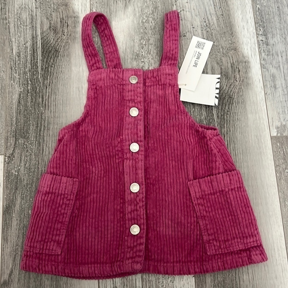 Zara Snaps Corduroy Pinafore Dress - Picture 5 of 8